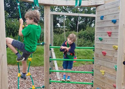 Climbing frame in the play area
